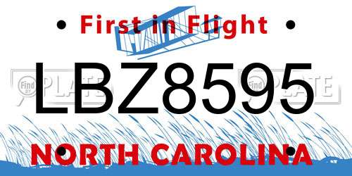LBZ8595 North Carolina License Plate