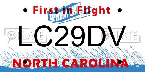 LC29DV North Carolina License Plate