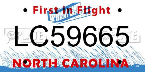 LC59665 North Carolina License Plate