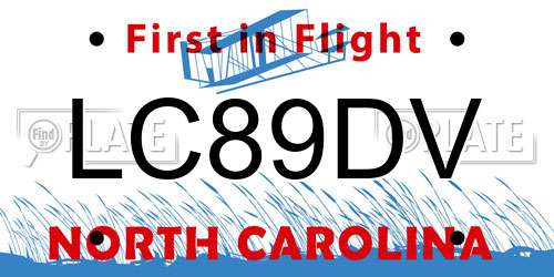 LC89DV North Carolina License Plate