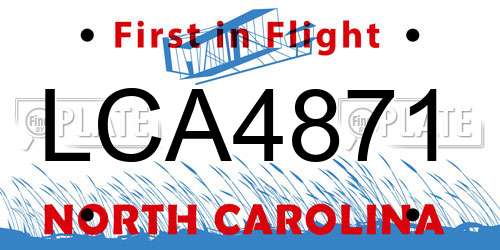 LCA4871 North Carolina License Plate