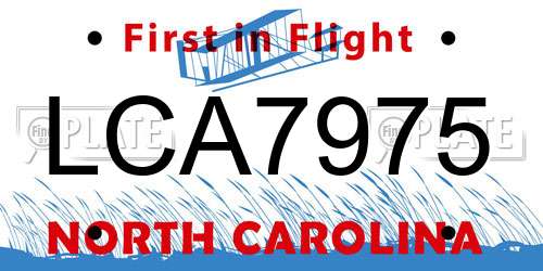 LCA7975 North Carolina License Plate