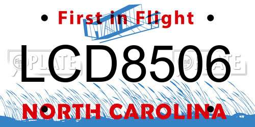 LCD8506 North Carolina License Plate