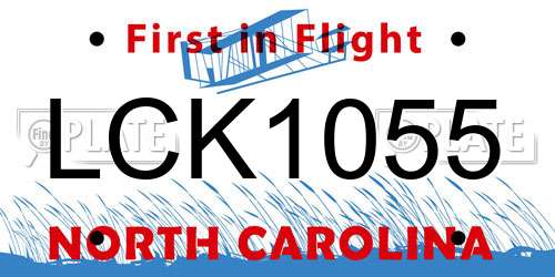 LCK1055 North Carolina License Plate