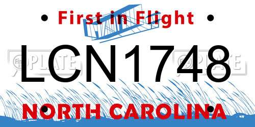 LCN1748 North Carolina License Plate