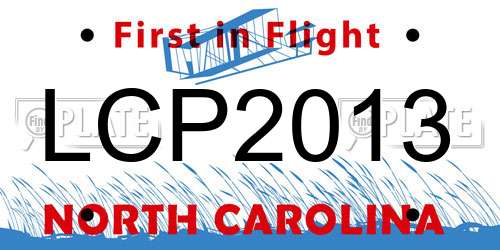LCP2013 North Carolina License Plate