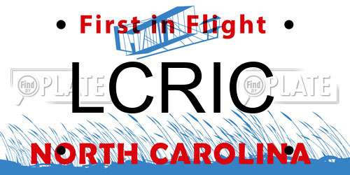 LCRIC North Carolina License Plate