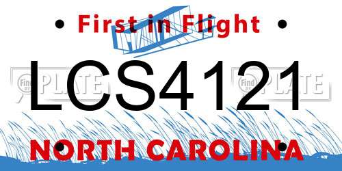 LCS4121 North Carolina License Plate