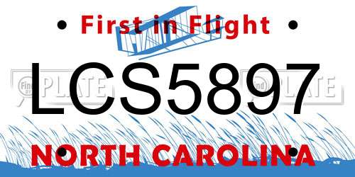 LCS5897 North Carolina License Plate