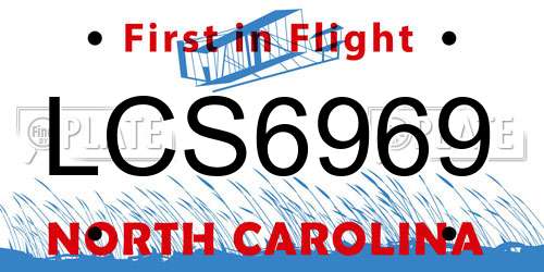 LCS6969 license plate in NC state
