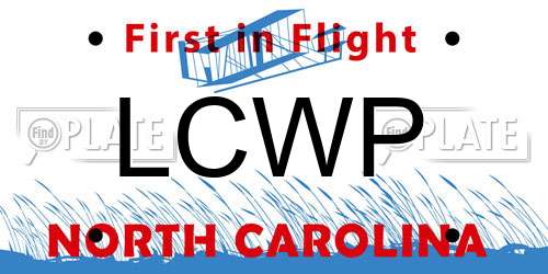 LCWP North Carolina License Plate