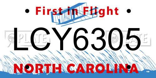 LCY6305 North Carolina License Plate