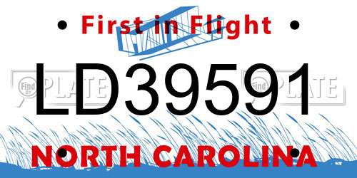 LD39591 North Carolina License Plate