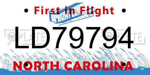 LD79794 North Carolina License Plate