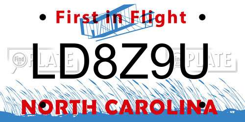 LD8Z9U North Carolina License Plate