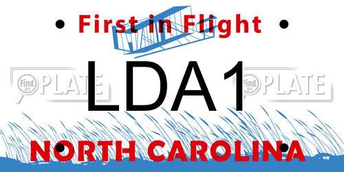 LDA1 North Carolina License Plate