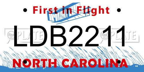 LDB2211 North Carolina License Plate