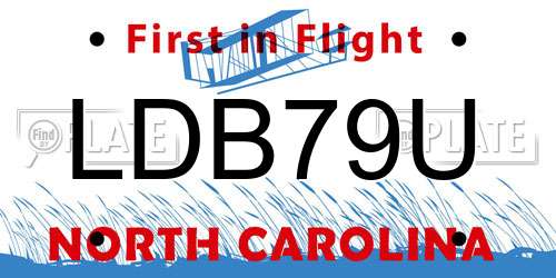 LDB79U North Carolina License Plate