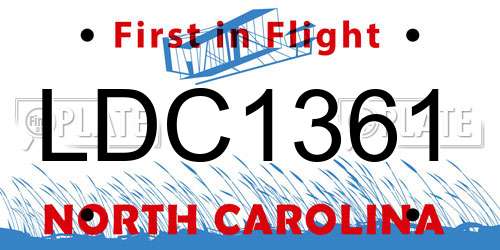 LDC1361 North Carolina License Plate