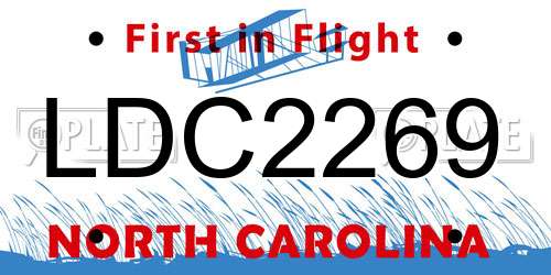 LDC2269 North Carolina License Plate