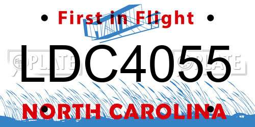 LDC4055 North Carolina License Plate
