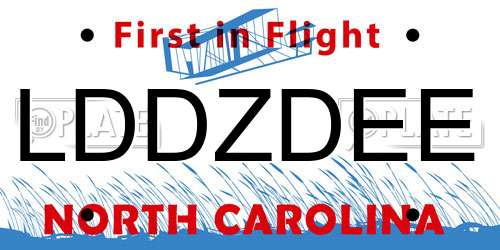 LDDZDEE North Carolina License Plate