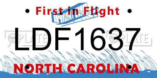 LDF1637 North Carolina License Plate
