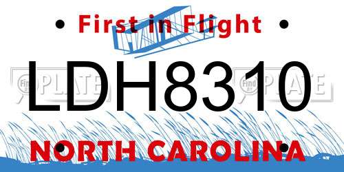 LDH8310 North Carolina License Plate