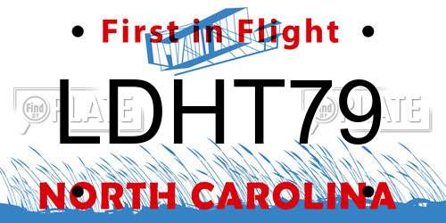 LDHT79 North Carolina License Plate