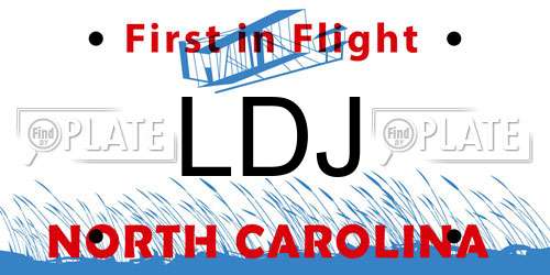 LDJ North Carolina License Plate