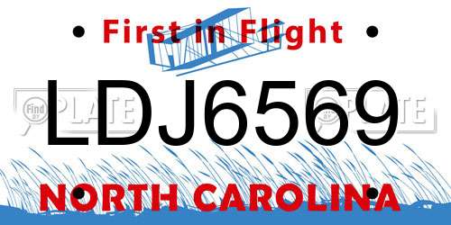 LDJ6569 North Carolina License Plate