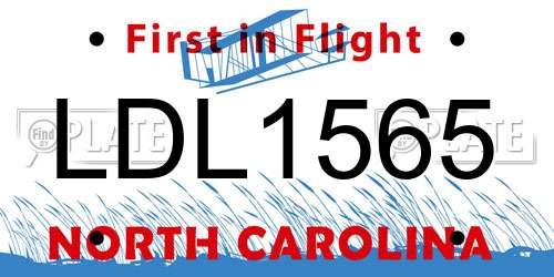 LDL1565 North Carolina License Plate