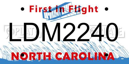 LDM2240 North Carolina License Plate