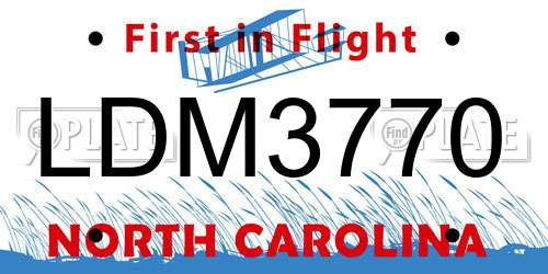 LDM3770 North Carolina License Plate
