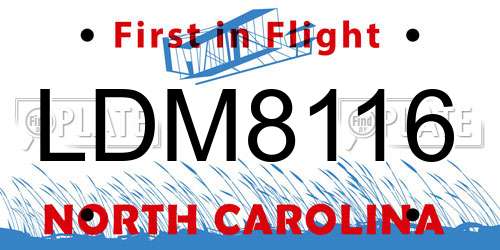 LDM8116 North Carolina License Plate