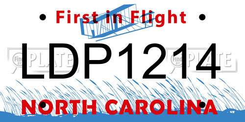 LDP1214 North Carolina License Plate