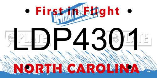 LDP4301 North Carolina License Plate