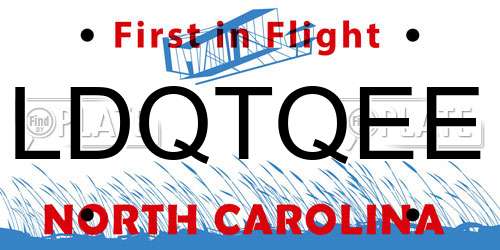 LDQTQEE North Carolina License Plate