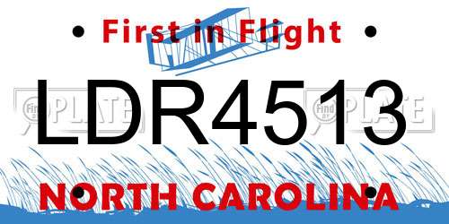 LDR4513 North Carolina License Plate