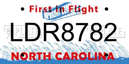 LDR8782 North Carolina License Plate