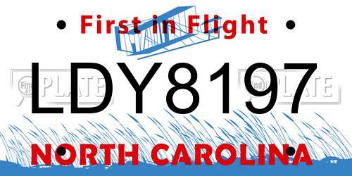 LDY8197 North Carolina License Plate