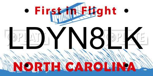 LDYN8LK North Carolina License Plate