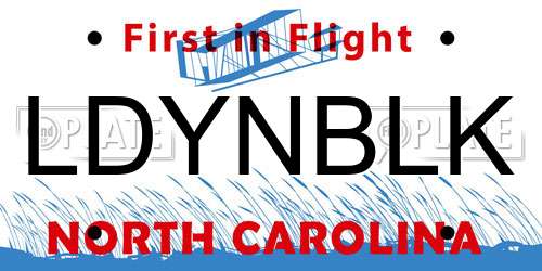 LDYNBLK North Carolina License Plate