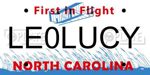 LE0LUCY North Carolina License Plate