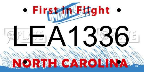 LEA1336 North Carolina License Plate