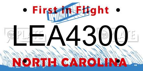 LEA4300 North Carolina License Plate
