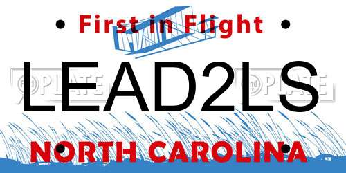 LEAD2LS North Carolina License Plate