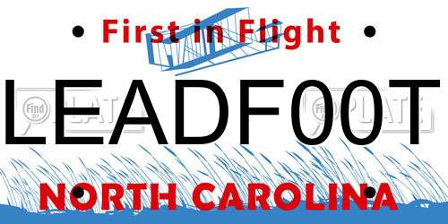 LEADF00T North Carolina License Plate