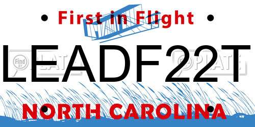 LEADF22T North Carolina License Plate
