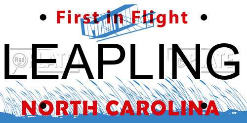 LEAPLING North Carolina License Plate